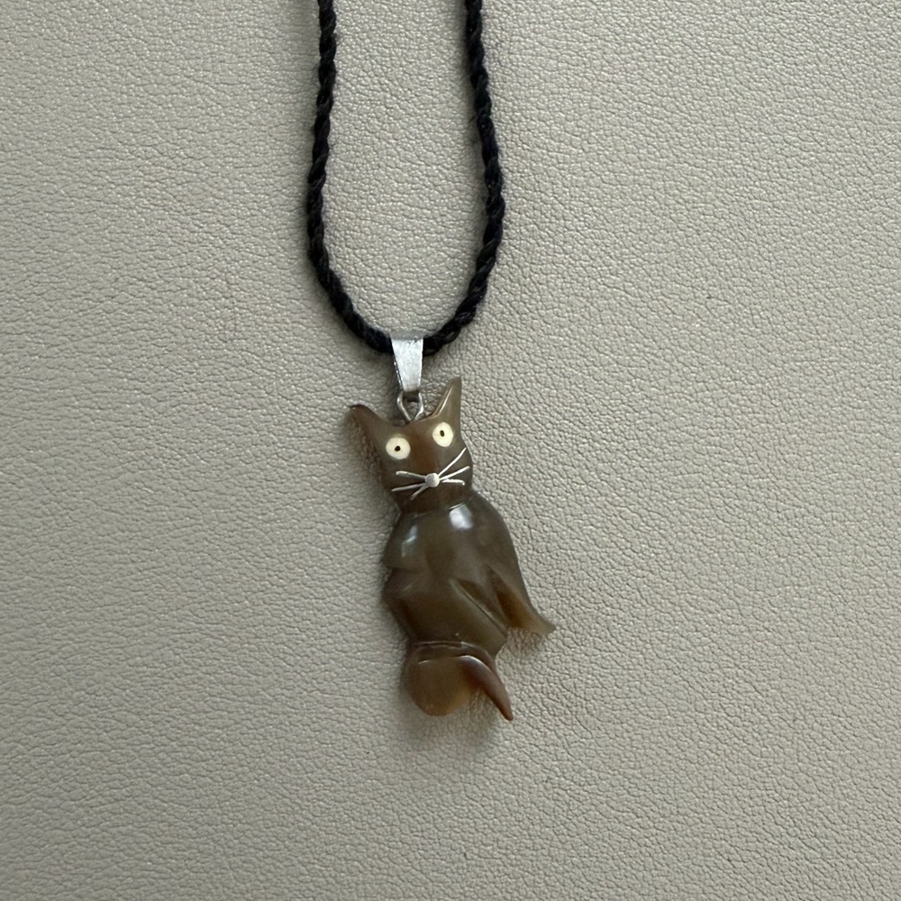 Brown Cat Pendant Charm